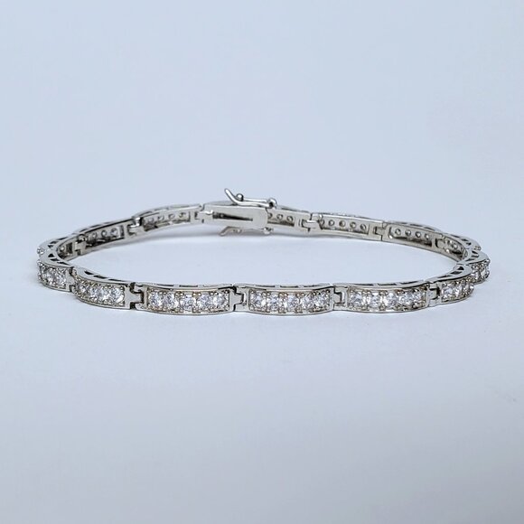 Solid Sterling Silver Womens 2ct Diamond Tennis Bracelet Ladies 7" 8" Jewelry - Picture 3 of 6